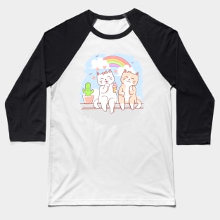 Cats eating ice cream Baseball T-Shirt